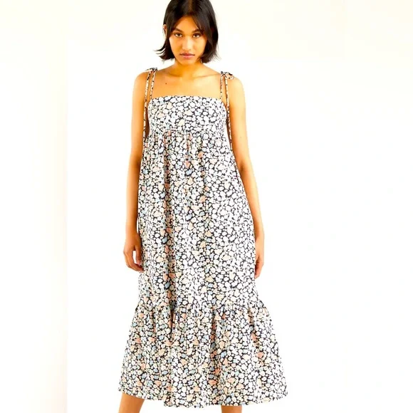 Levi's | Dresses | Nwt Levi Floral Smocked Midi Dress Large | Poshmark